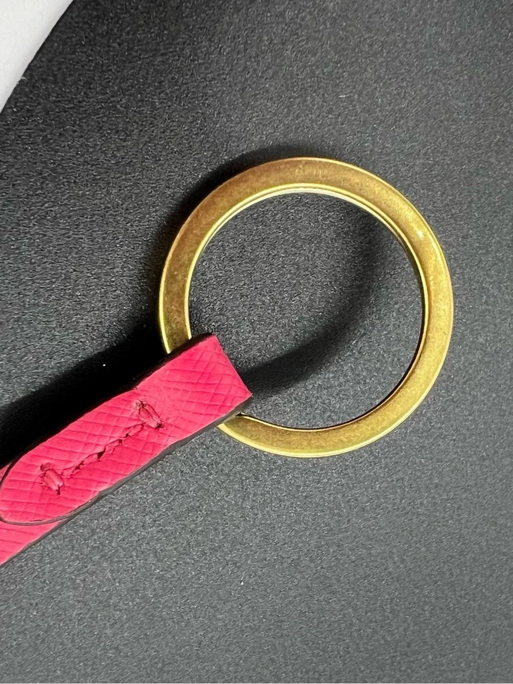 Coach Hot Pink Crossgrain Leather Clochette Key Bell Bag Charm Keyring